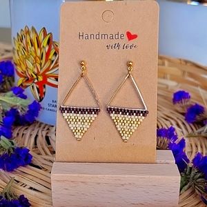 Handwoven beaded earrings